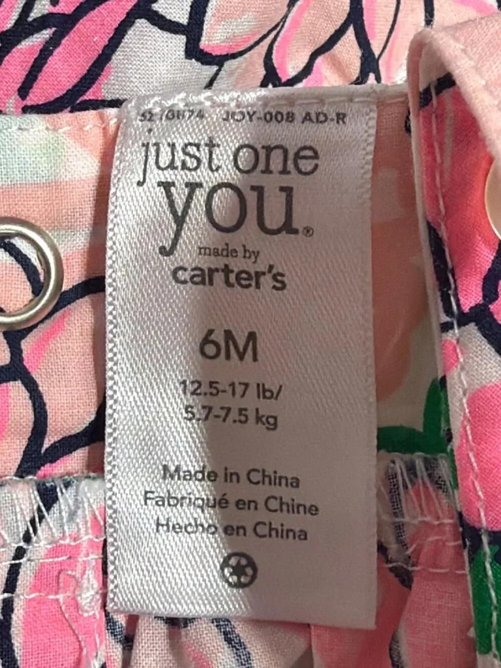 Just One You By Carters Floral Sundress Infant Pink Green Dress Flowers Sz 6M